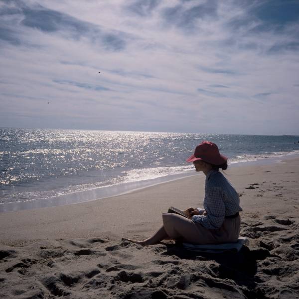 Reading at Ladies? Beach