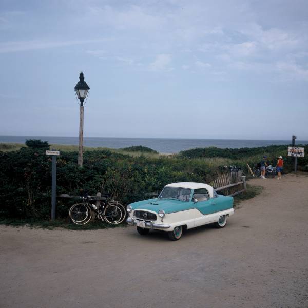 ?Sconset Beach and a 1954 Nash Metropolitan