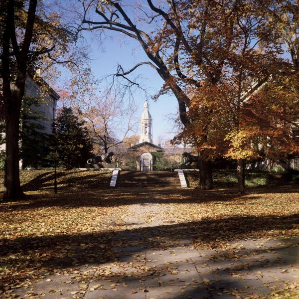 Nassau Hall with Steps, Fall