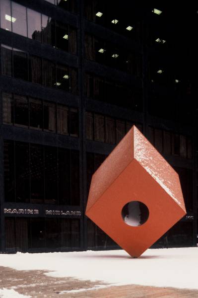 "Red Cube" by Isamu Noguchi